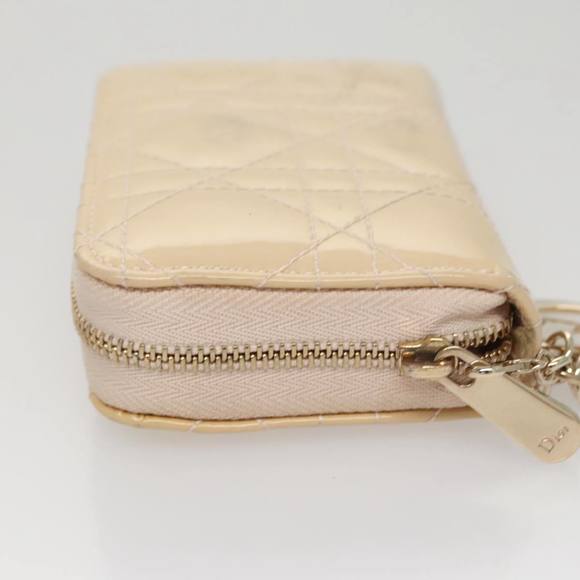 Christian Dior Canage Card Case Enamel Beige Auth ar13203 - Picture 5 of 16